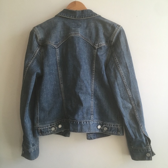GAP stretch fit jean jacket in blue denim sz M - Picture 5 of 5